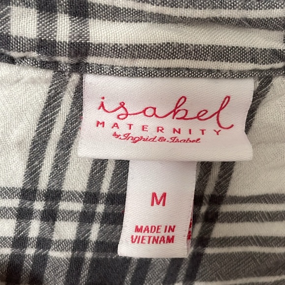 Maternity grey and white plaid shirt - Picture 2 of 7